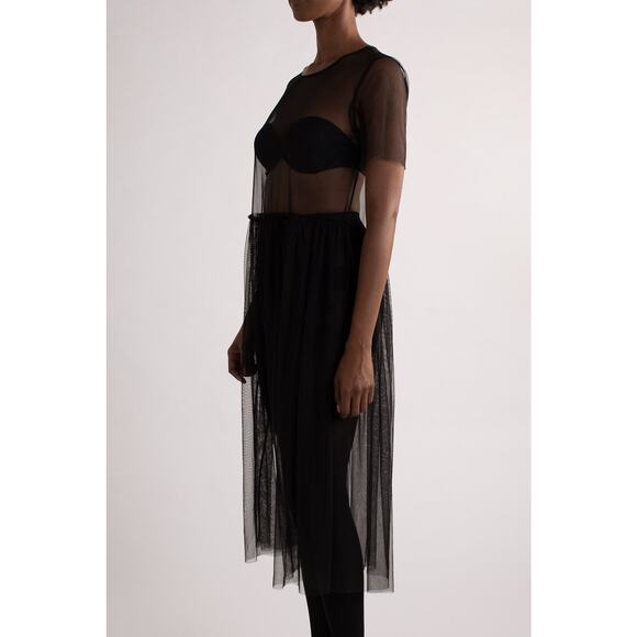 Black Sheer Tulle Dress - Picture 4 of 5